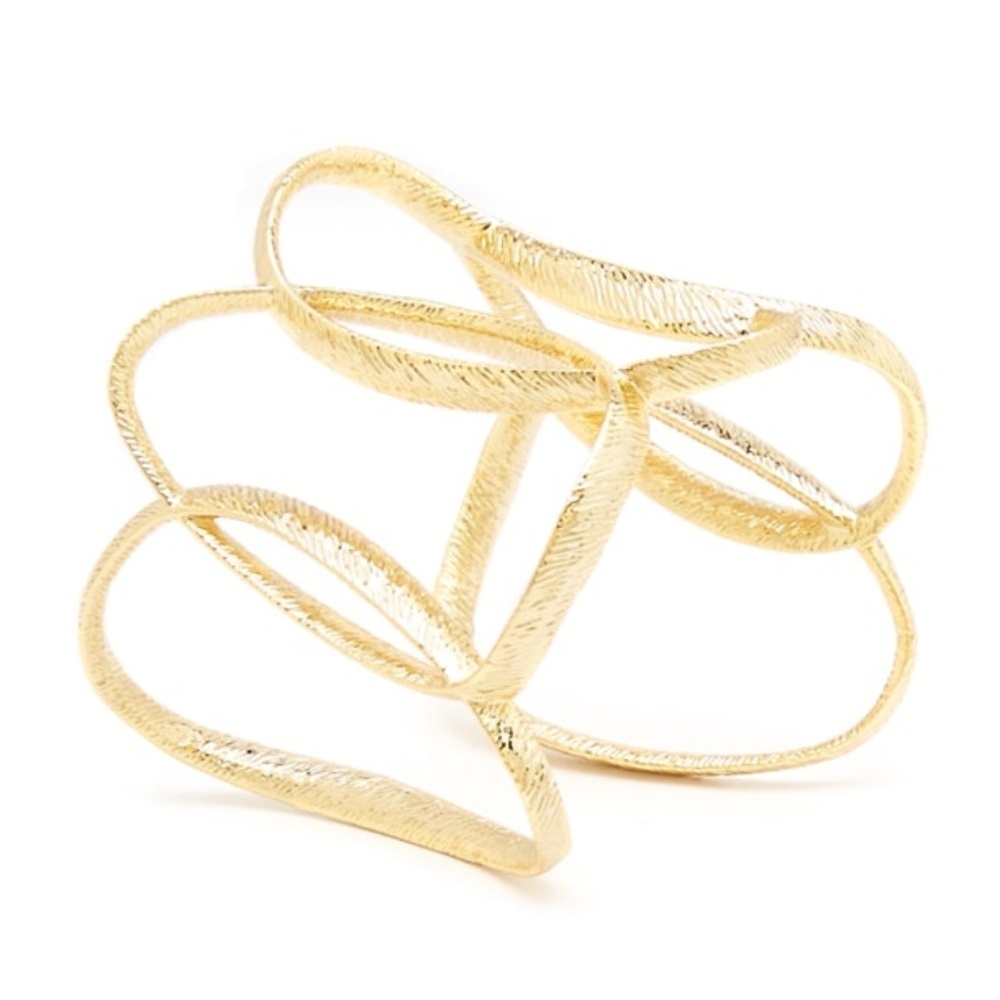 Ted Baker Gold Textured Hoop Tamii Cuff - Picture 3 of 9